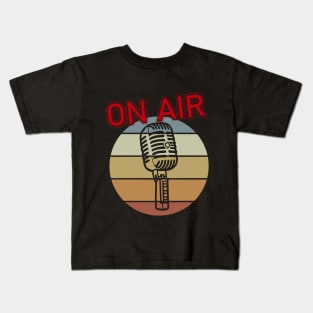 On Air - Vintage Microphone  for Music Enthusiasts Kids T-Shirt